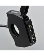 Daytona Prise USB "Slim" double, pour guidon de 22,2 et 25,4 mm