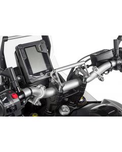 Platine adaptatrice pour montage GPS sur bride de guidon avec vis spéciales pour rehausse du guidon 20 mm, Yamaha Tenere 700 pour systèmes de navigation