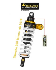 Ressort-amortisseur Touratech Suspension pour la Yamaha 700 Tenere  à partir de 2019 Type Explore HP/PDS